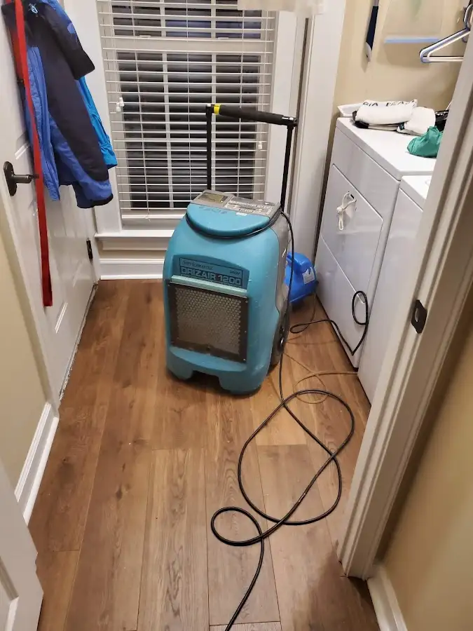 Commercial dehumidifier deployed for Flood Damage Cleanup in Amherst